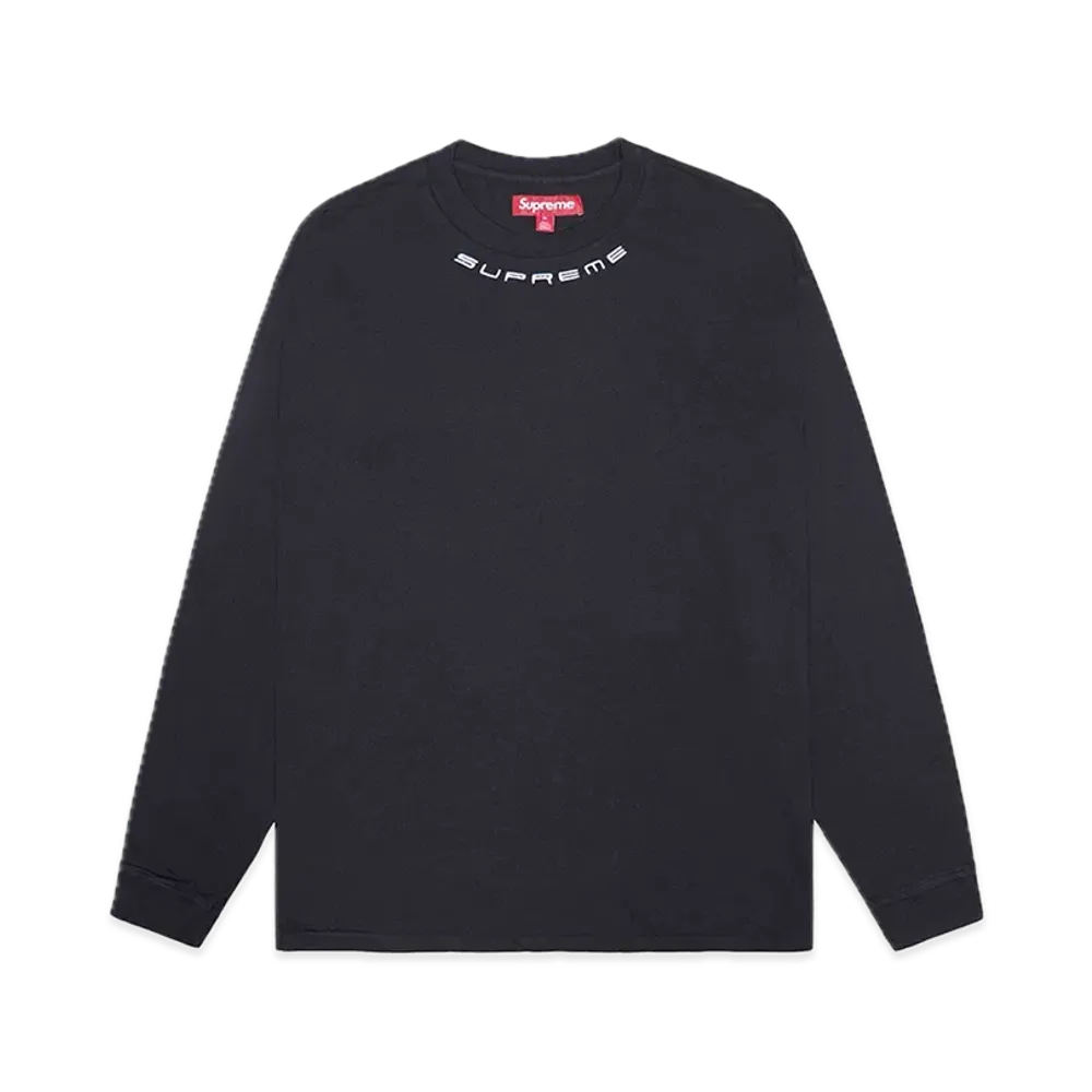 Supreme Collar Logo L/S Top "Black"