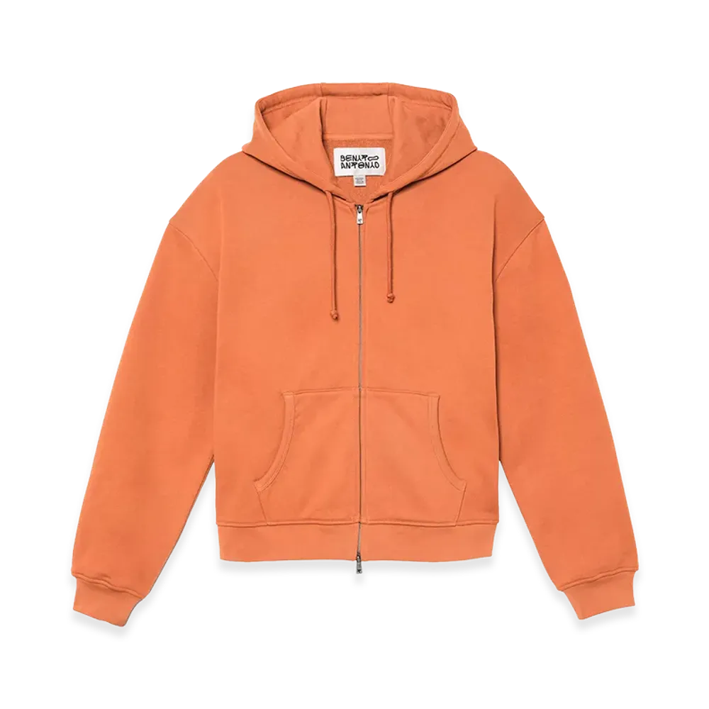 ZARA x Bad Bunny Benito Antonio Cropped Fit Zip Hoodie "Orange"