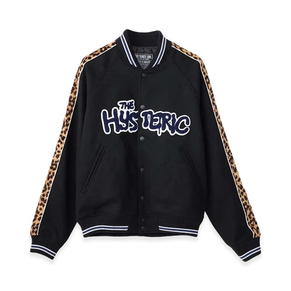 HYSTERIC GLAMOUR Bloody Hysteric Patch Varsity Jacket "Black"