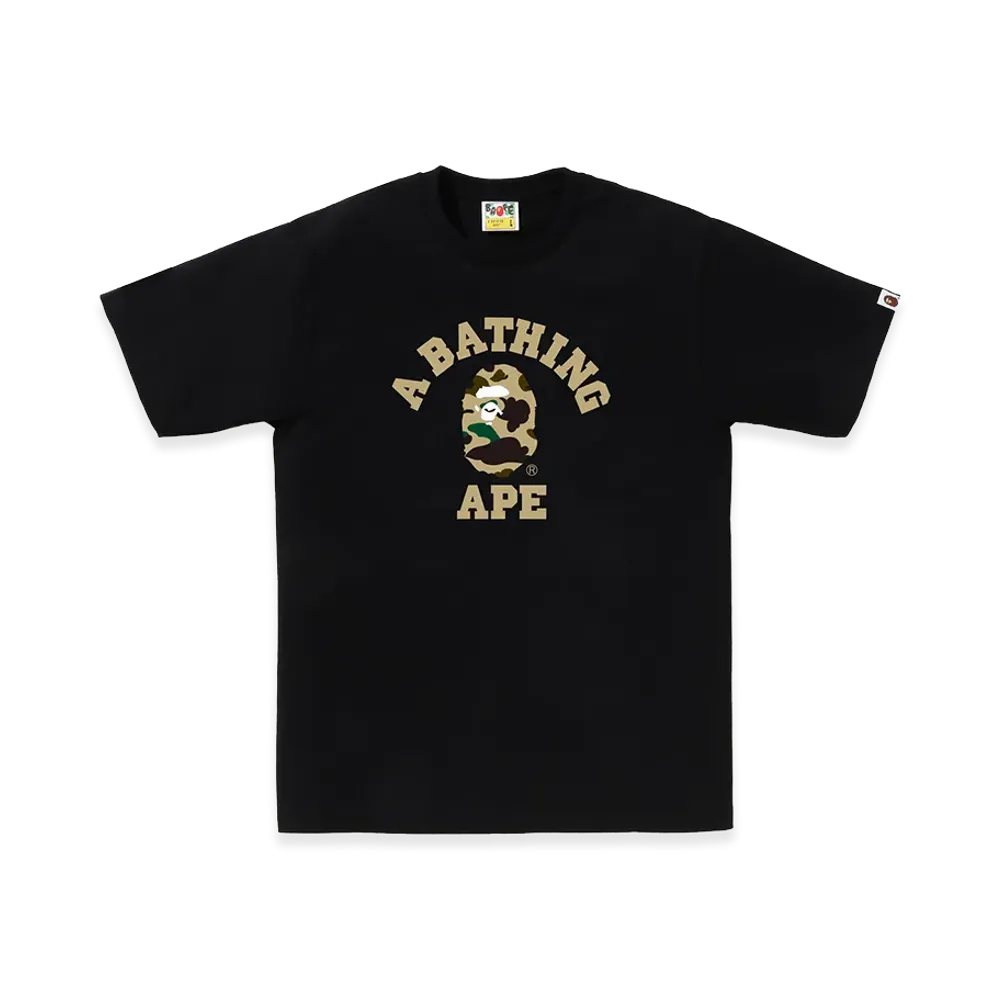 A BATHING APE College Tee "Black/Yelllow"