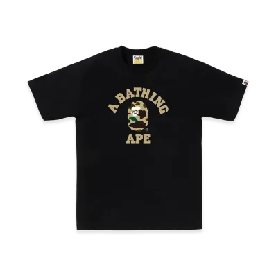 A BATHING APE College Tee "Black/Yelllow"