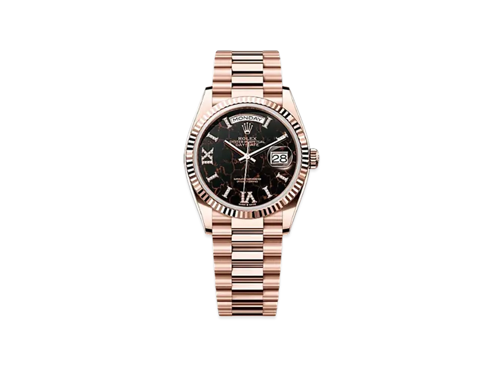 ROLEX Day-Date 36mm Everose Gold 128235 "Eisenkiesel"