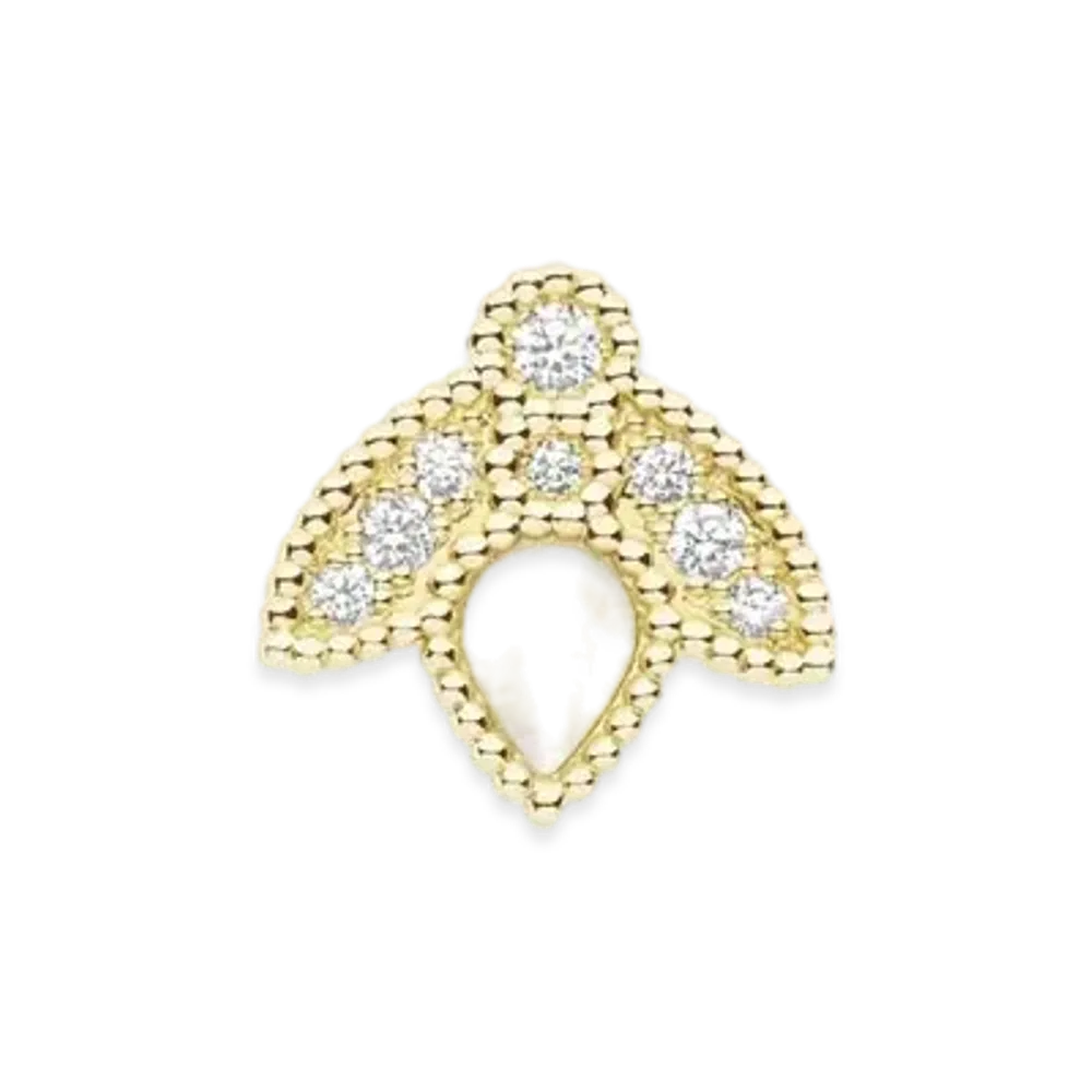 Dior Rose des Vents Earring Diamonds and Mother-of-Pearl "Yellow Gold"