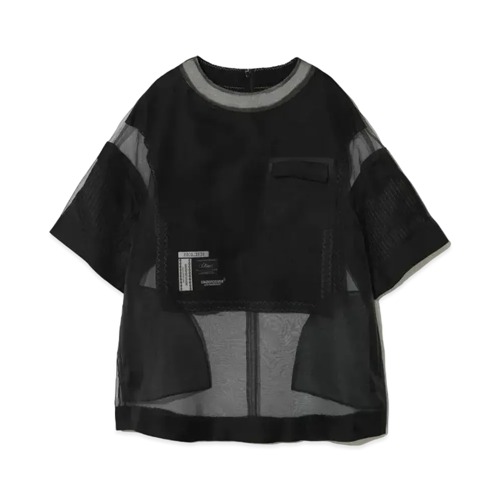 UNDERCOVER Silk Organdy Pullover Shirt "Black"