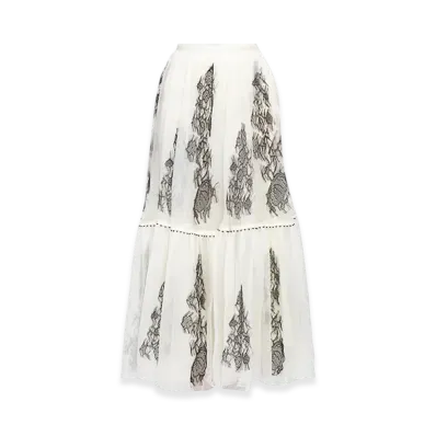 Dior Women's Silk Flared Midi Skirt "Ivory"