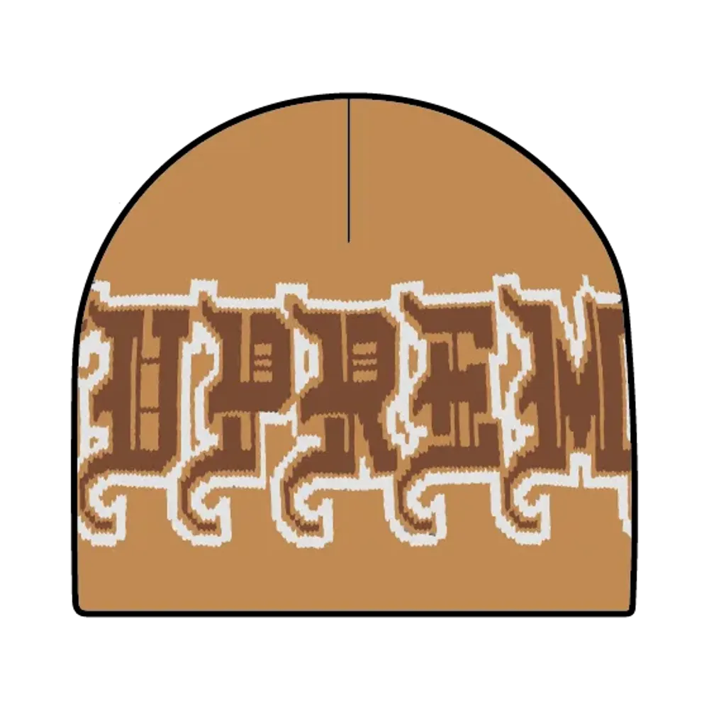 Supreme New Era Outline Beanie "Tan"