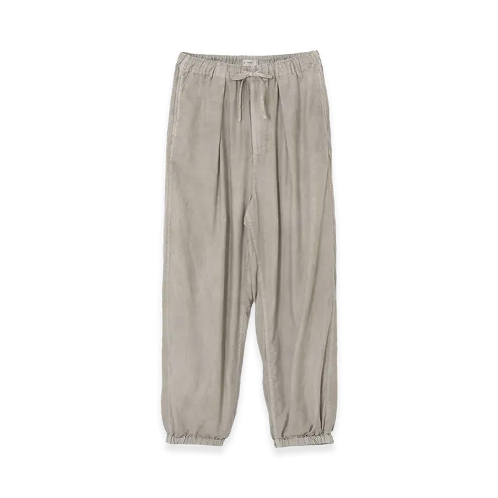 YOKE Cotton Silk Twill Garment-Dyed Easy Pants "Beige"