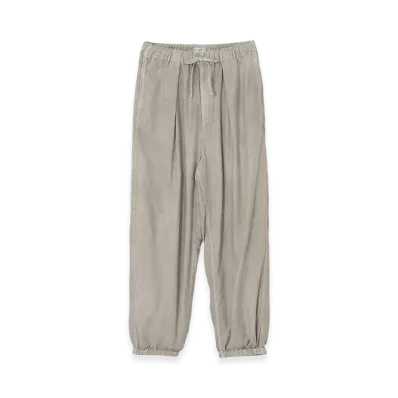 YOKE Cotton Silk Twill Garment-Dyed Easy Pants "Beige"