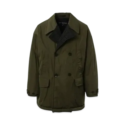 COMME des GARCONS HOMME 24FW Last Delivery Nylon Taffeta x Wool Merino Reversible P-Coat "Khaki"