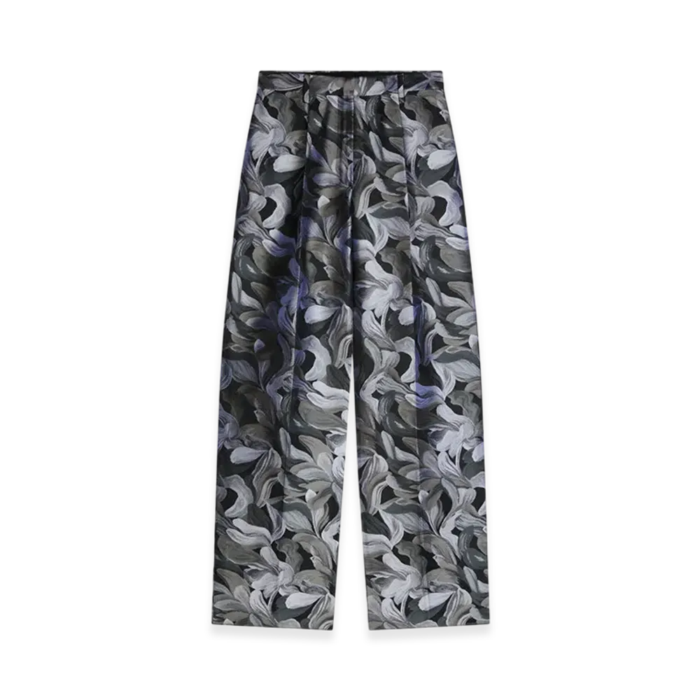 DRIES VAN NOTEN Women's Printed Tailored Pants "Black"