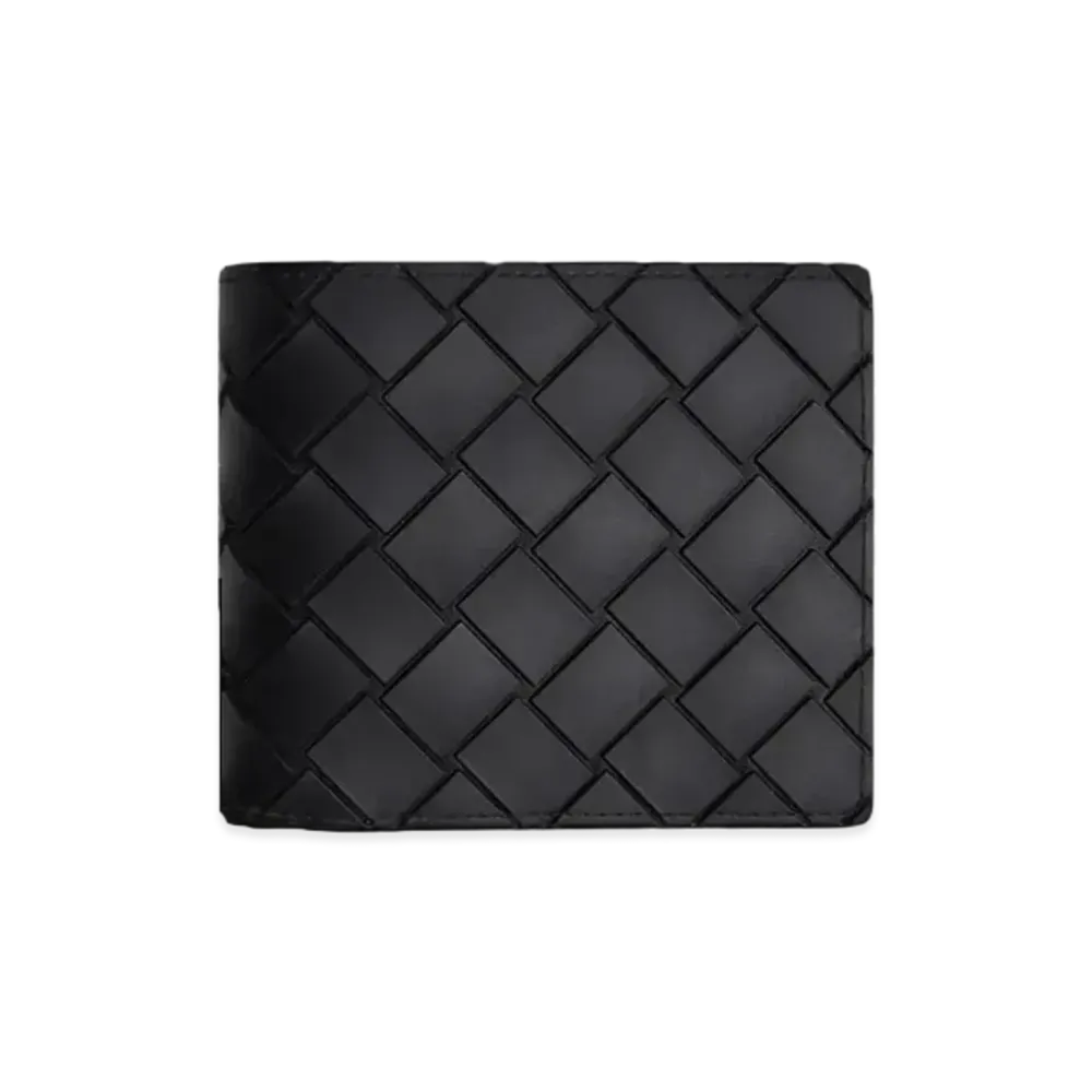 Bottega Veneta Rubber Bi-fold Wallet "Black"