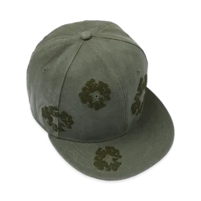 DENIM TEARS New Era Mono Wreath Canvas Fitted "Green"