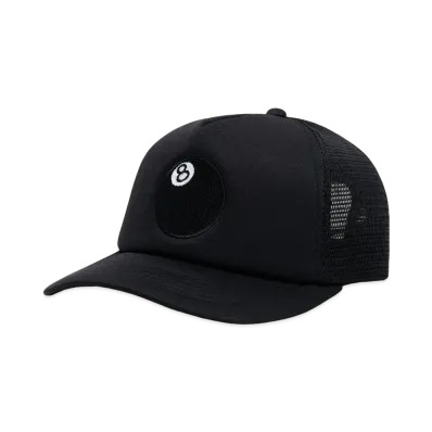 Stussy Trucker 8 Ball Snapback "Black"
