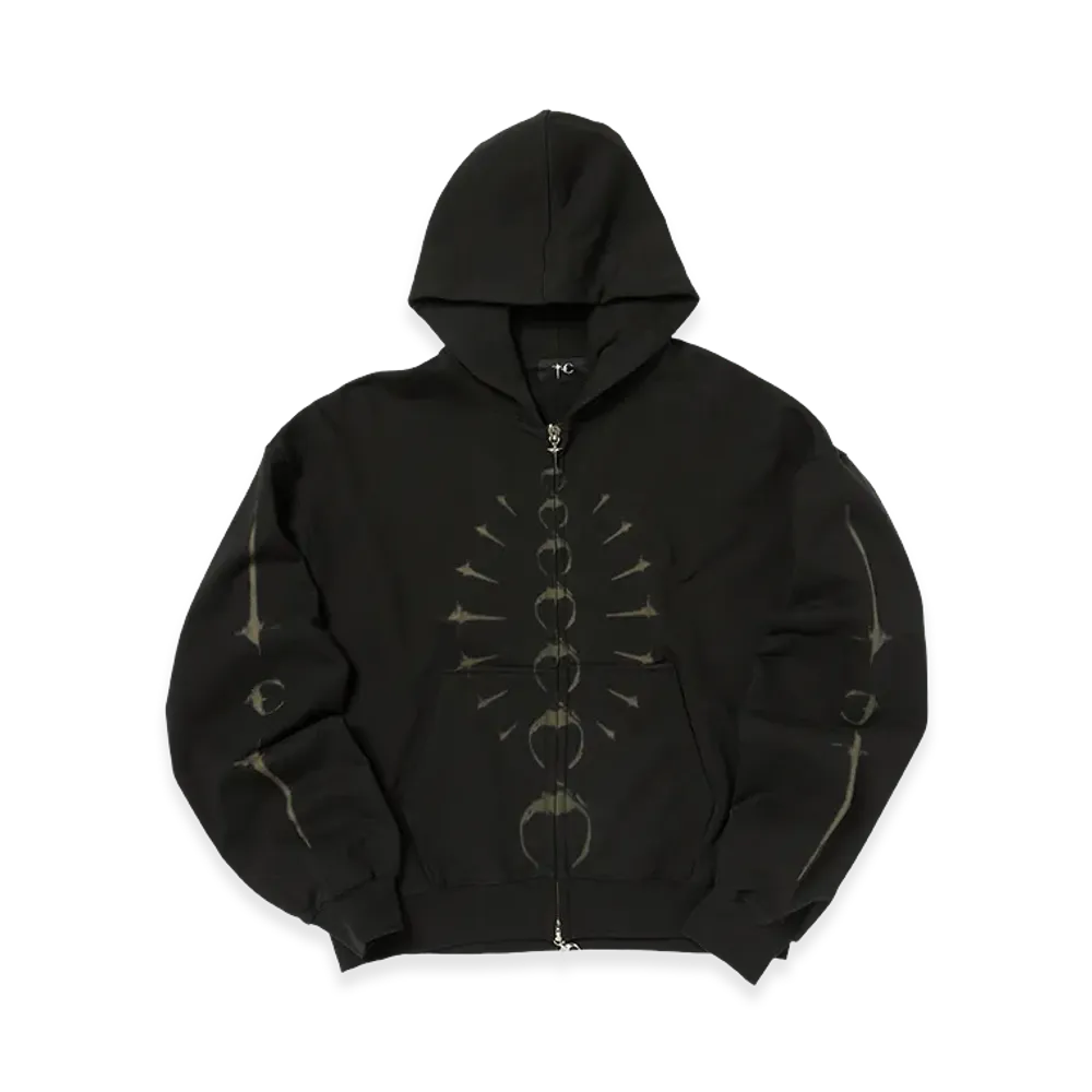 THUG CLUB TC Ribcage Zip-Up Hoodie "Black"