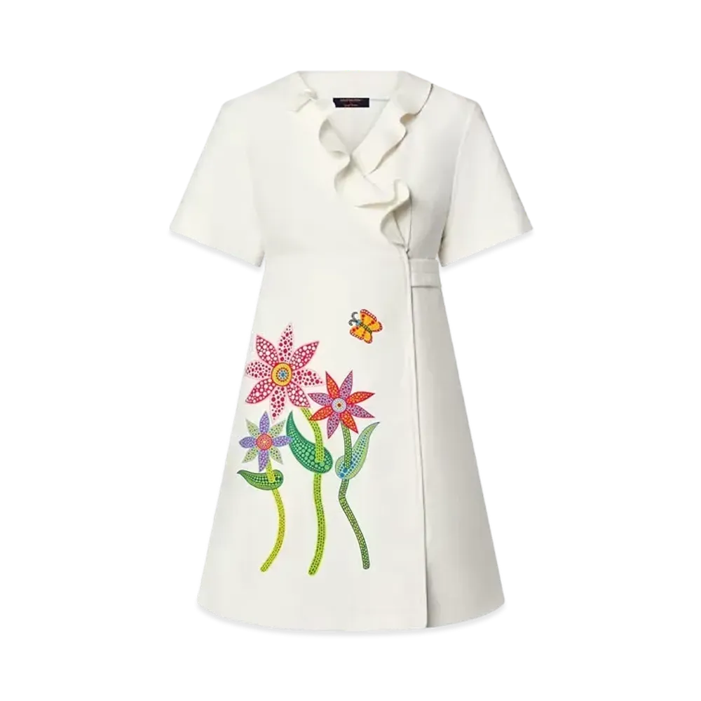 Louis Vuitton x Yayoi Kusama Flowers Kimono Style Dress "Blanc"