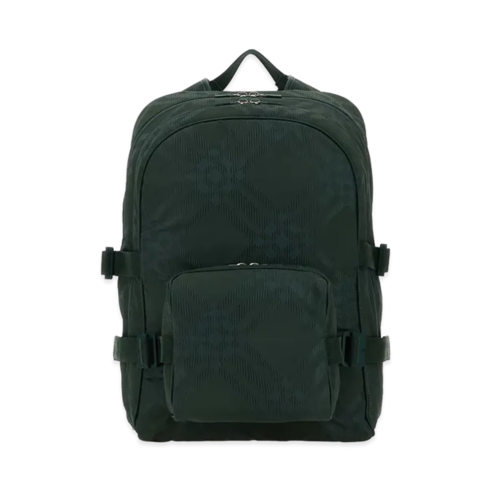 Burberry Bottle Nylon Blend Check Backpack "Green"