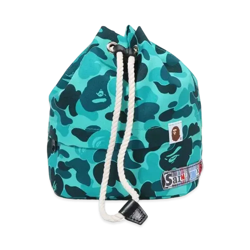SAINT Mxxxxxx x A BATHING APE Rope Snap Bag "Sax"