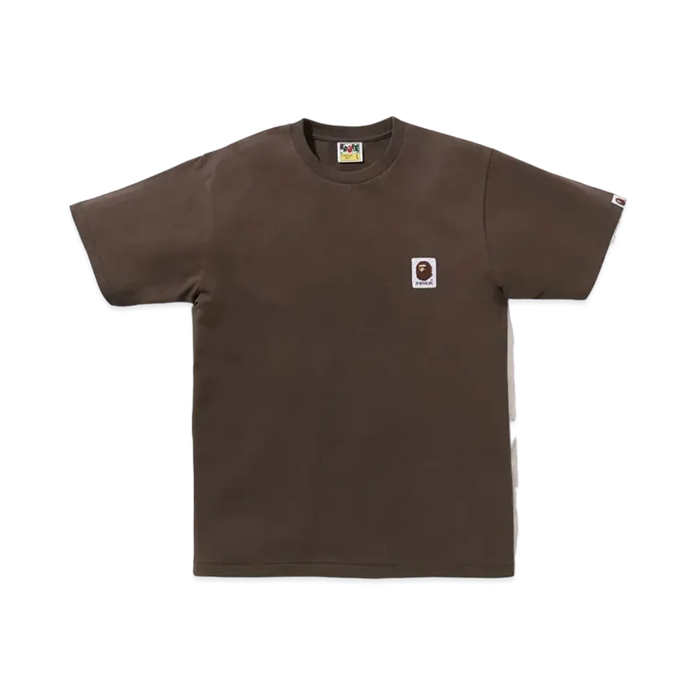 A BATHING APE Ape Head Label Tee "Brown"