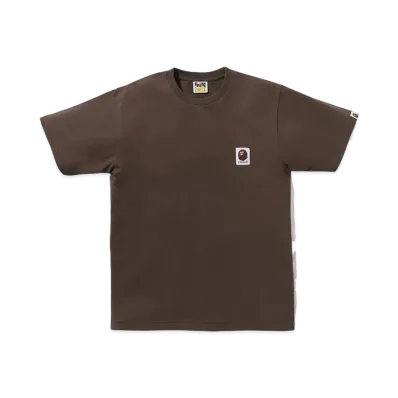 A BATHING APE Ape Head Label Tee "Brown"