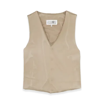 MM6 Maison Margiela Waistcoat "Beige/White"