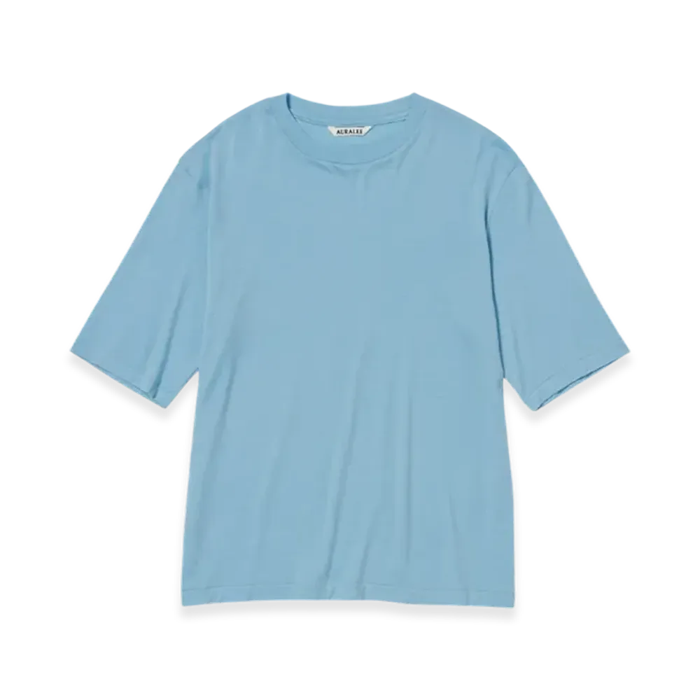 AURALEE Extra Fine Wool Jersey T-Shirt "Light Blue"