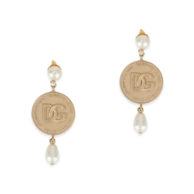 Dolce&Gabbana Earrings With DG-Logo Coins "Gold"