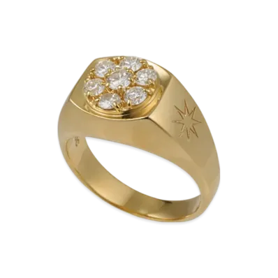 GDC Diamond Memory Ring "Zirconia/Gold"