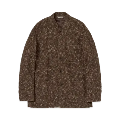 AURALEE Homespun Tweed Jacket "Dark Brown"