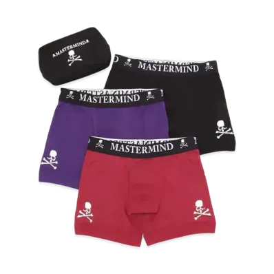 mastermind WORLD Cotton Boxer (Set Of 3) "Red Purple Black"