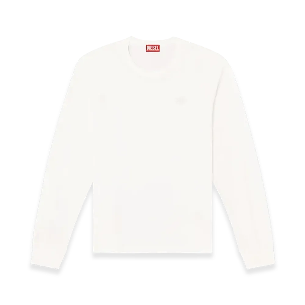 Diesel T-Adjust-LS-Slits-R17 Long-Sleeve T-Shirt With Logo Embroidery "White"