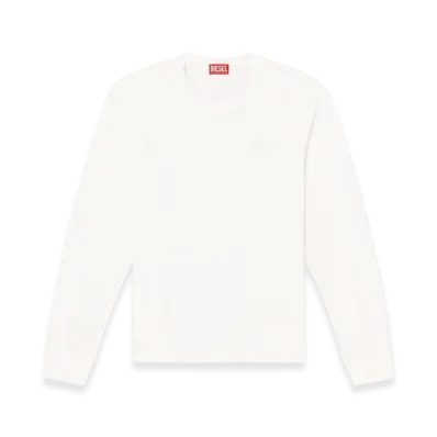 Diesel T-Adjust-LS-Slits-R17 Long-Sleeve T-Shirt With Logo Embroidery "White"