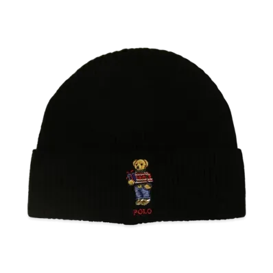 Polo Ralph Lauren Ribbed Holiday Bear Beanie "Black"