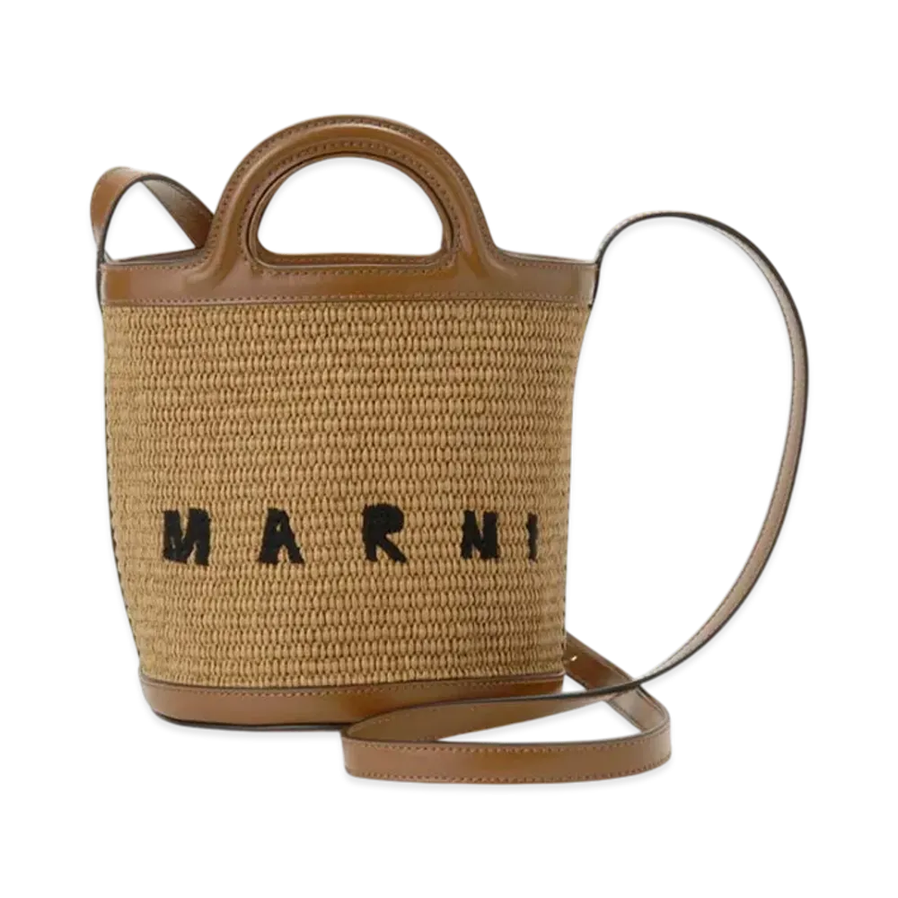 MARNI Raffia Bucket Bag "Brown"