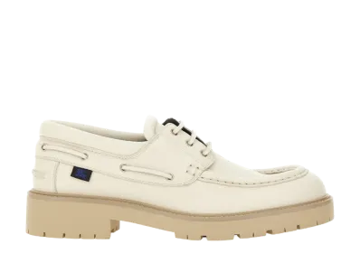 Burberry Leather Raft Loafers "White"