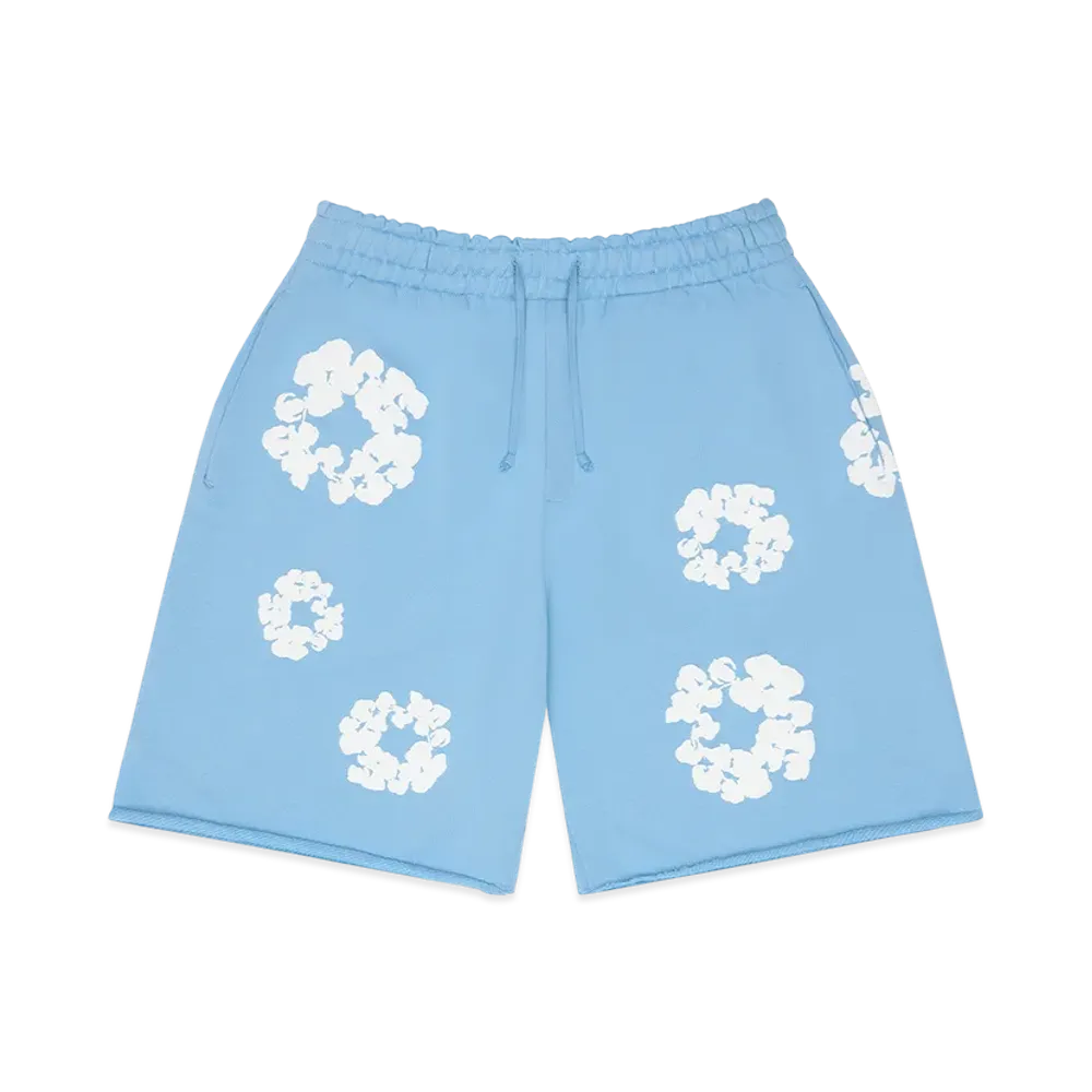 DENIM TEARS Cotton Wreath Sweatshorts "Light Blue"