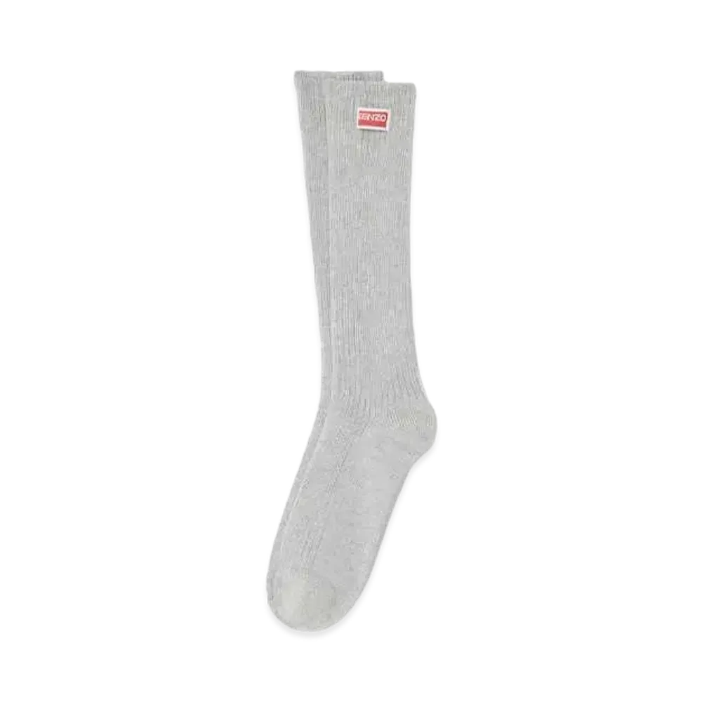KENZO 'TAG' Cotton Socks "Pale Grey"