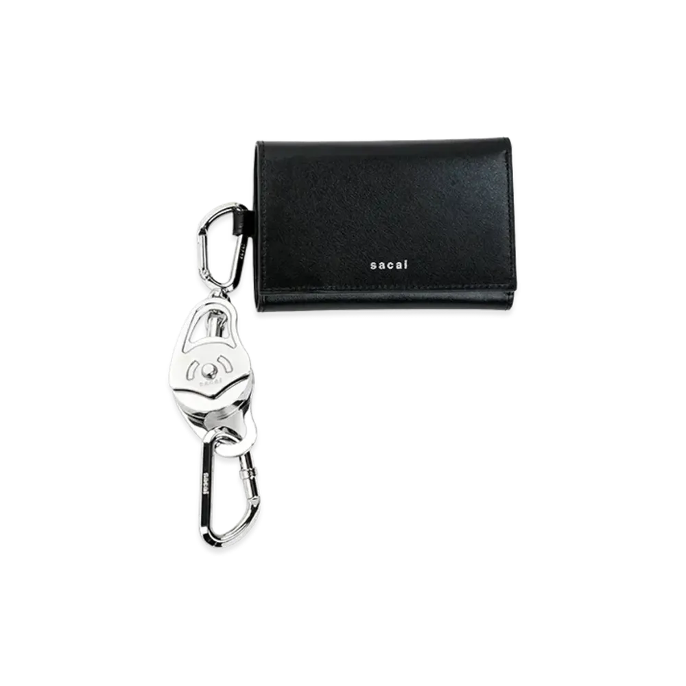sacai Carabiner Trifold Wallet "Black"