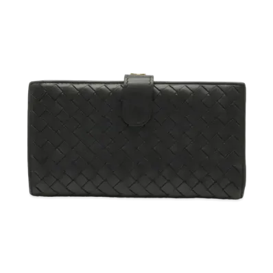 Bottega Veneta Intrecciato Leather Wallet "Black"