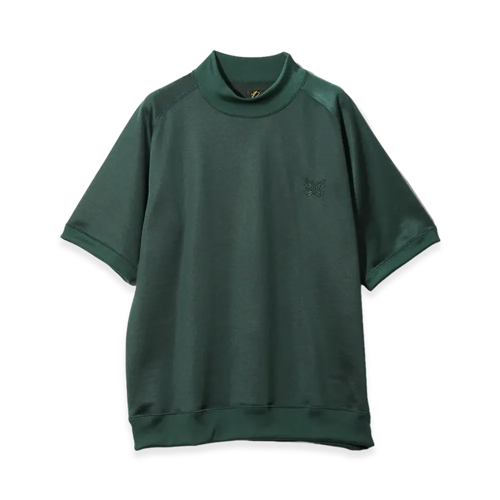 NEEDLES S/S Mock Neck Shirt - Bright Jersey "Dark Green"