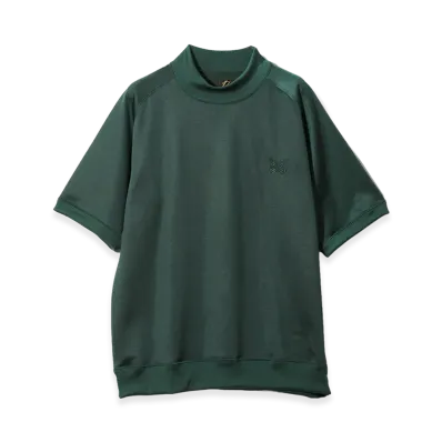 NEEDLES S/S Mock Neck Shirt - Bright Jersey "Dark Green"
