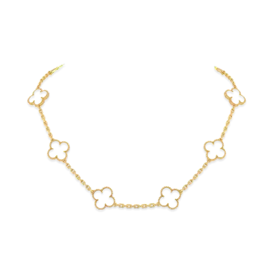 Van Cleef & Arpels Vintage Alhambra necklace 10 motifs "18K Yellow gold/Onyx"