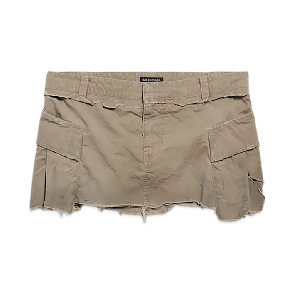 BALENCIAGA Women's Cargo Mini Skirt "Dark Beige"