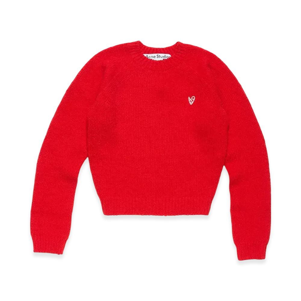 Acne Studios Cropped Crewneck Sweater "Bright Red"