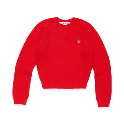 Acne Studios Cropped Crewneck Sweater "Bright Red"
