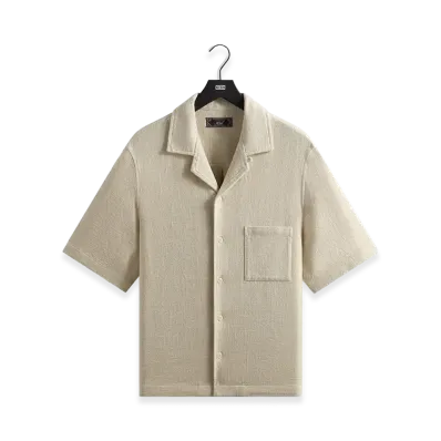 Kith Soft Woven Cropped Beckham Camp Collar Shirt "Waffle"