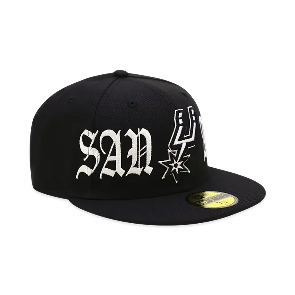 NEW ERA x THE CAP 59Fifty Black Letter II San Antonio Spurs "Black"