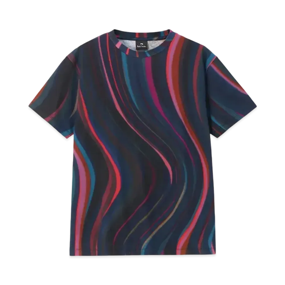 Paul Smith Women's Swirl Allover Short Sleeve T-Shirt "Black"