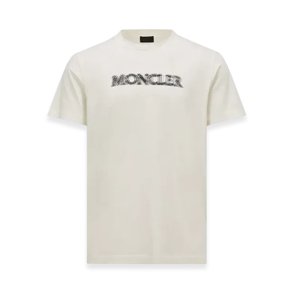 MONCLER Blurred Logo Cotton T-Shirt "White"