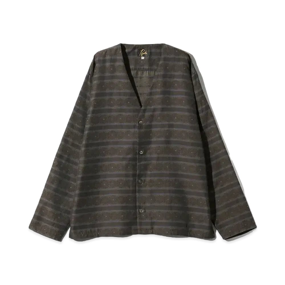 Needles Cardigan Jacket - Pe/C Fine Pattern Stripe Jq. "Brown"