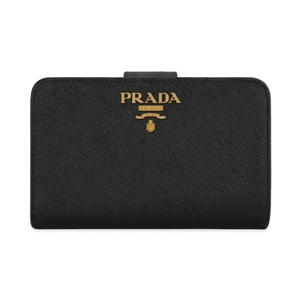 PRADA Small Saffiano Leather Wallet "Black"